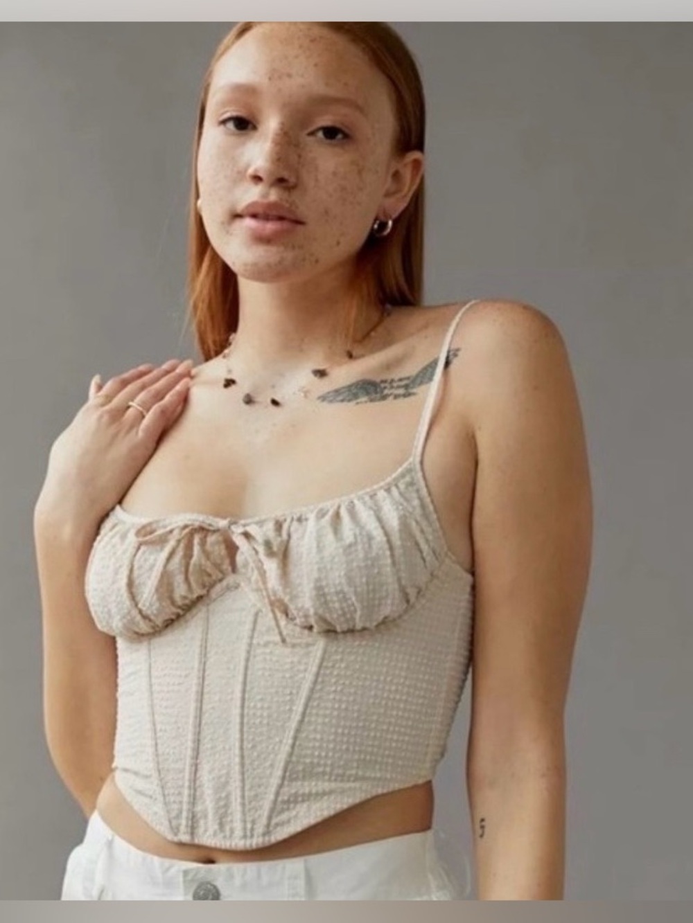 NWT Urban Outfitters Ivory Corset Bustier Lingerie Top Size Medium